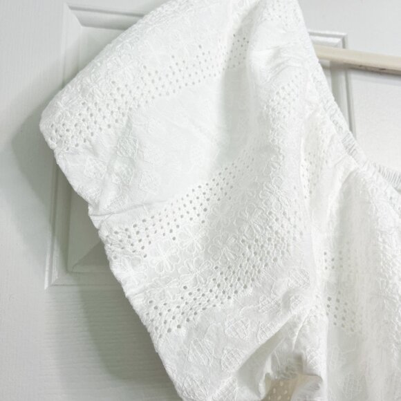 Torrid Eyelet Cotton Keyhole Off Shoulder Crop Top - Picture 5 of 7